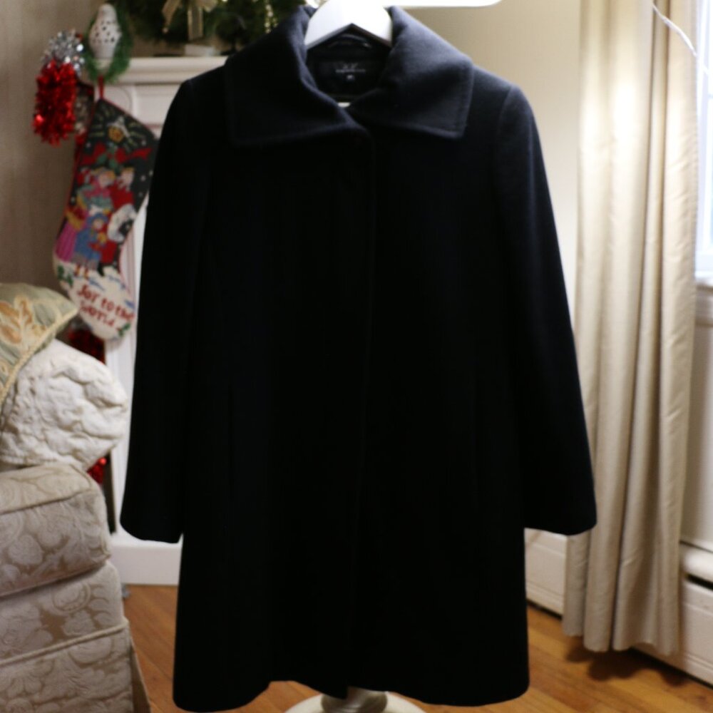Black Wool L.L. Collezioni Italia Trench Coat